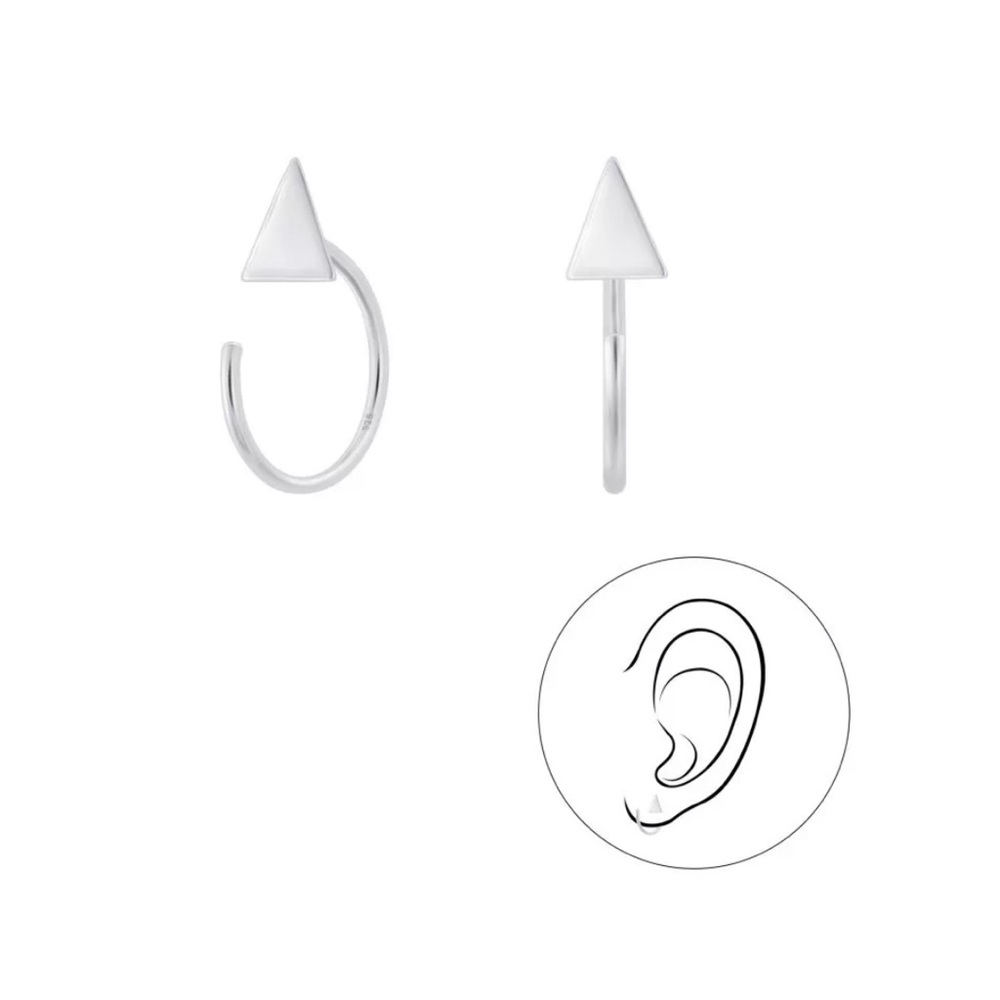 925 Sterling Silver Triangle Ear Hugger Earrings